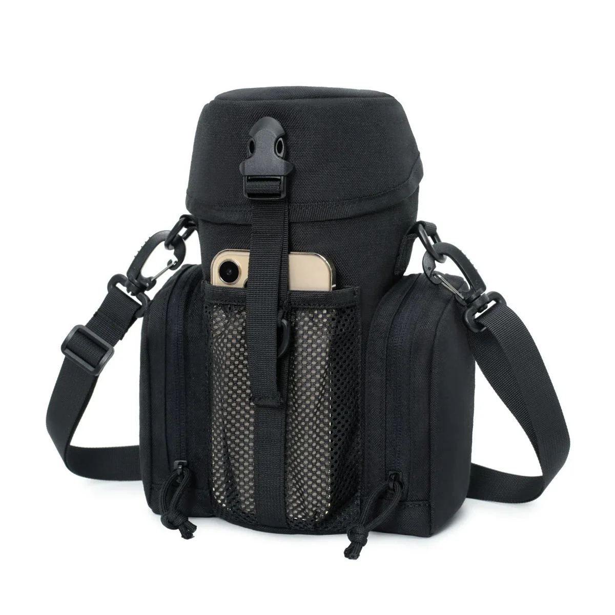Botella de agua táctica para exteriores, tapa de taza aislada, conveniente para almacenamiento de teléfono móvil, bolso cruzado, bolso de mano con tiras - imagen 2