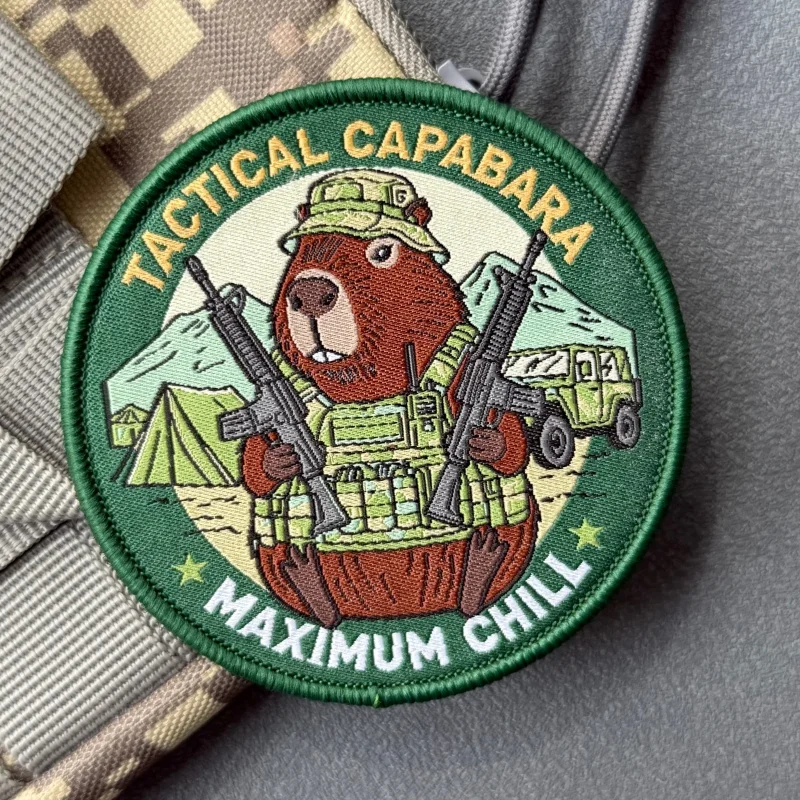 Parche táctico Capibara Maximum Chill, gancho y bucle MOLLE