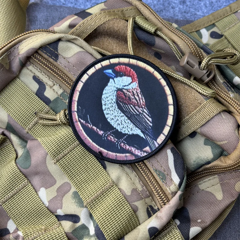 Parche Táctico Militar con Diseño de Pájaro, Insignia de Moral, Parches con Velcro para Ropa, Mochilas y Adhesivos