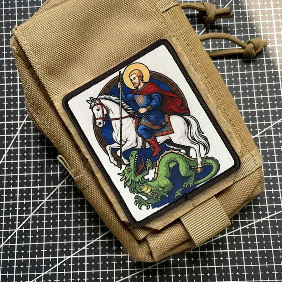 Parche táctico de San Jorge, parches de soldado con gancho y bucle, brazalete, insignia de moral militar, mochila Chevron, pegatinas para chaleco - imagen 4