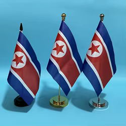 SKY Bandera Corea del Norte escritorio poliéster