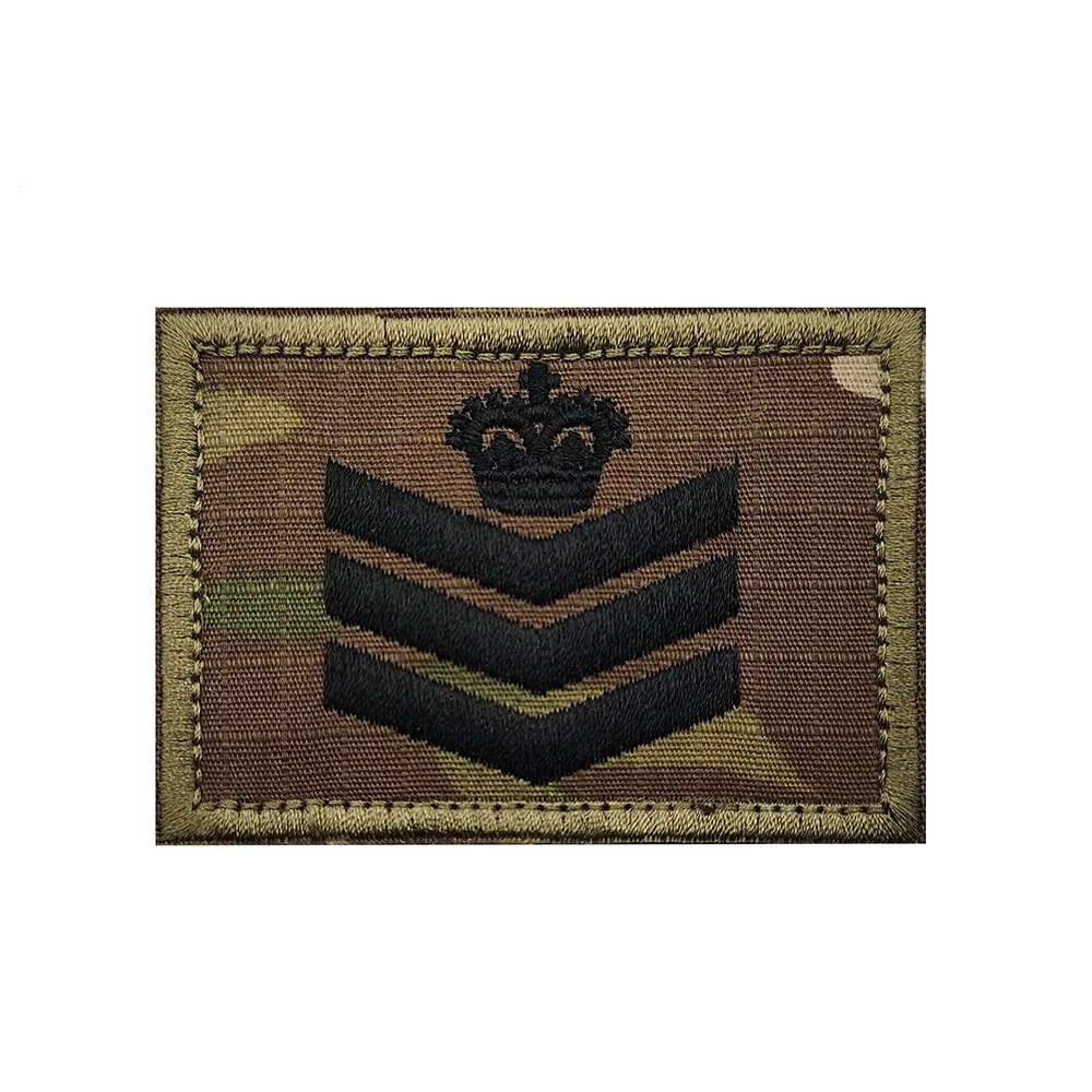 Insignias de rango militar bordadas con fondo de camuflaje táctico - imagen 5