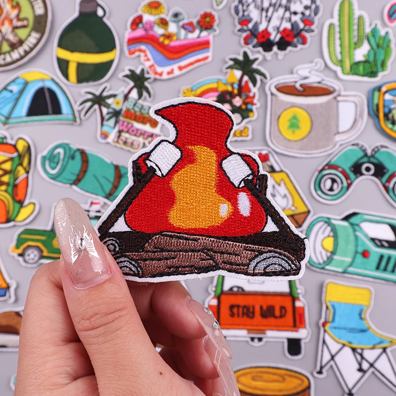 Stay Wild-parche para planchar en la ropa, parches bordados de Adventure Life, pegatinas de costura, insignias de logotipo de fuego, apliques para Jeans - imagen 5