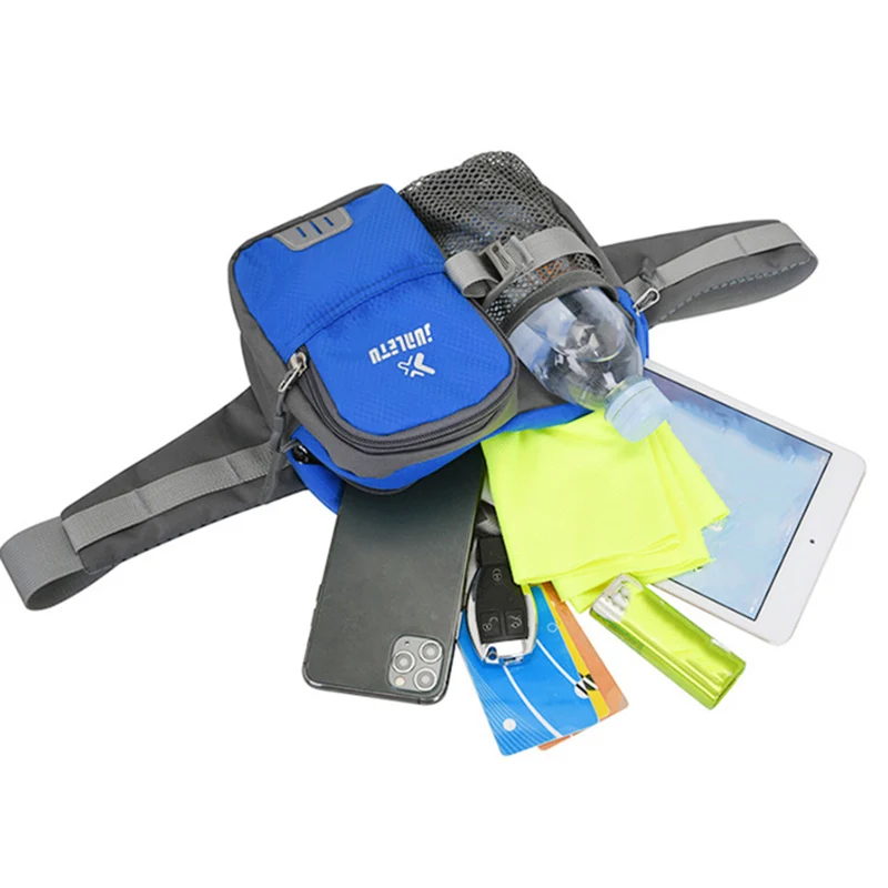 Bolsa de cintura con botella de agua para correr al aire libre, saco de cadera para perros, deporte, escalada, senderismo, bolsas grandes multifuncionales para teléfono móvil - imagen 4