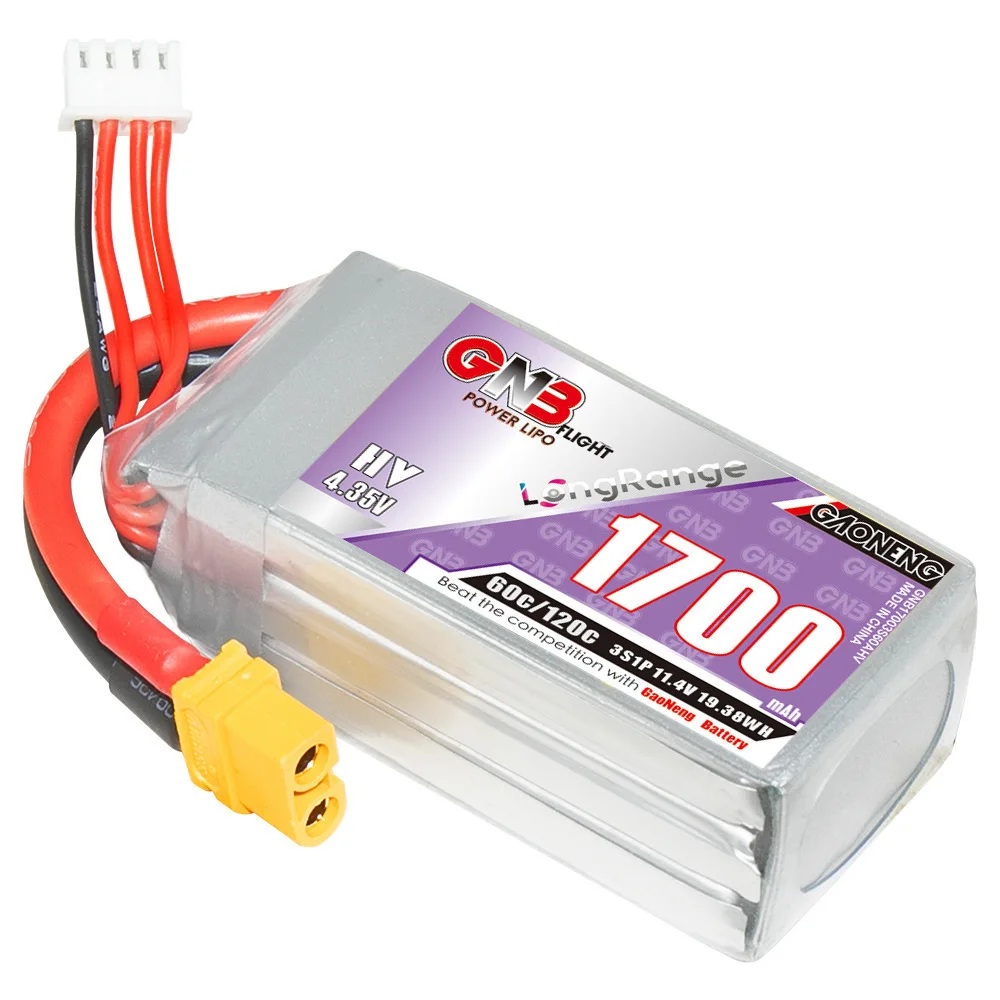 Batería Lipo GNB 3S 1700mAh 11,4 V 60C/120C para RC FPV Quadcopter Drone avión helicóptero RC piezas 11,4 V batería recargable - imagen 4
