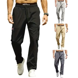 2025 Pantalones Cargo con múltiples bolsillos, Pantalones rectos informales para hombre, pantalones de trabajo ligeros de verano, pantalones de moda de venta al por menor para hombre