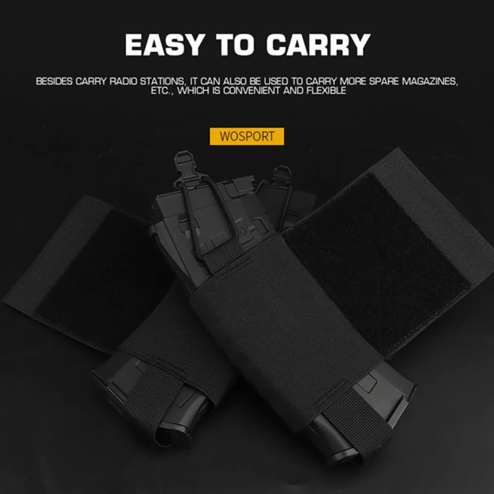 Bolsa lateral táctica de caza V2, funda elástica para Radios estilo Ferro, bolsa para revistas, accesorios Airsoft - imagen 3