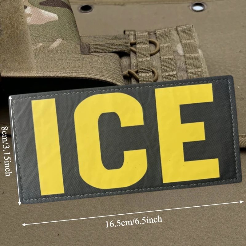 Parche con estampado de hielo para chaleco táctico, sombreros con gancho y bucle, insignia de moral, mochila, pegatinas decorativas, parches para brazalete para ropa - imagen 3