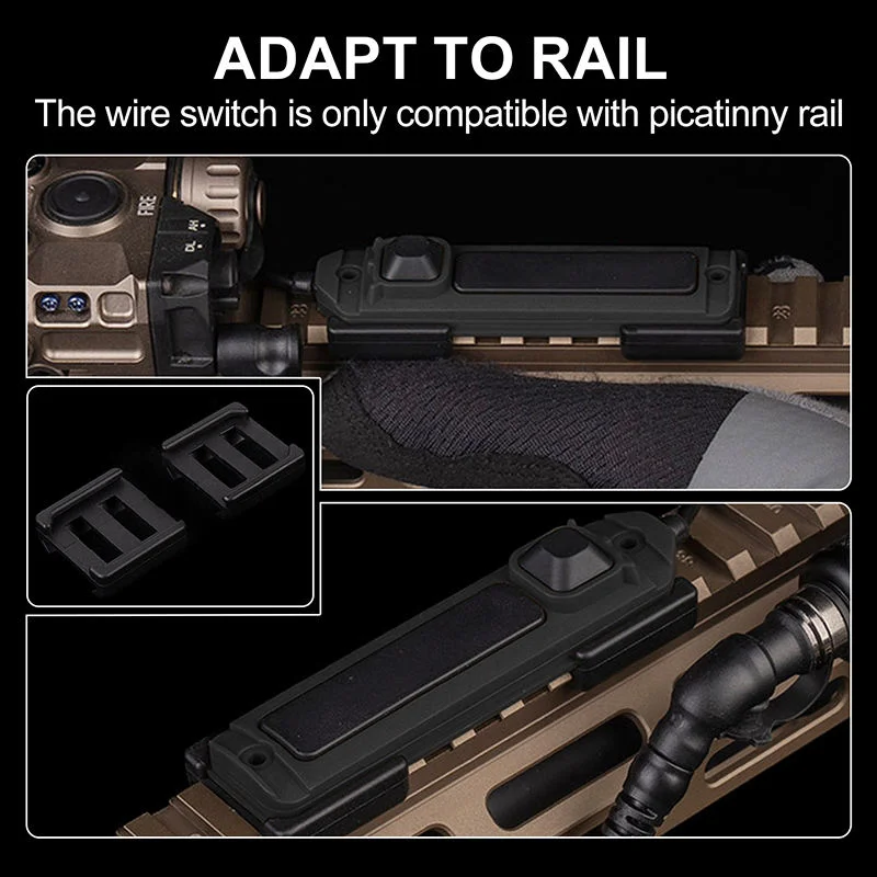 Interruptor de cable PRO de doble función con conectores reemplazables de 3 tipos, accesorios de caza para linterna o PEQ - imagen 2