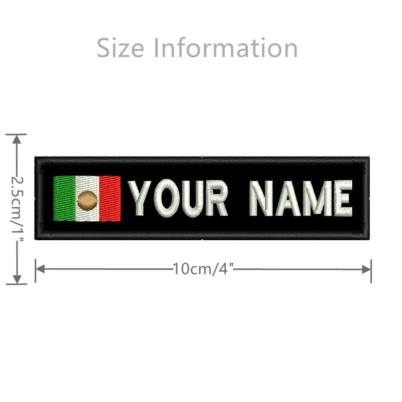 Parches bordados personalizados de nombre de la bandera de México, pegatinas de insignias para coser en el respaldo del gancho, transferencia de hierro para bolsas de pistola Airsoft del ejército - imagen 5