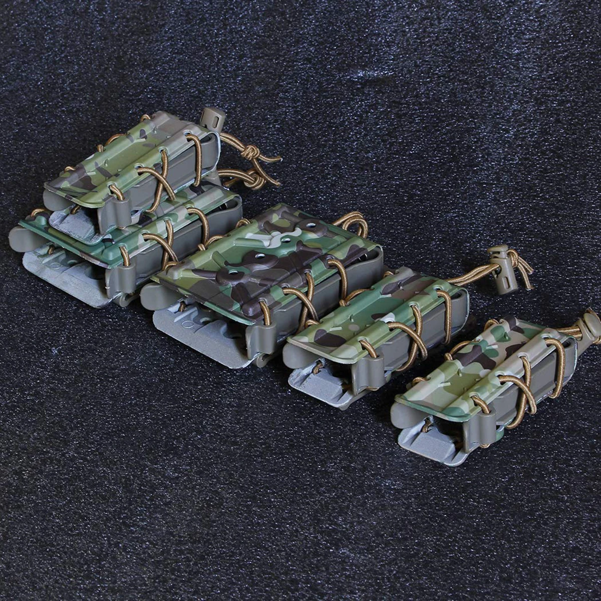 Mag-Juego de bolsas para Rifle y pistola de 9mm, Kit de dibujo rápido, soporte táctico para Airsoft Molle, 5,56/7,62mm - imagen 4