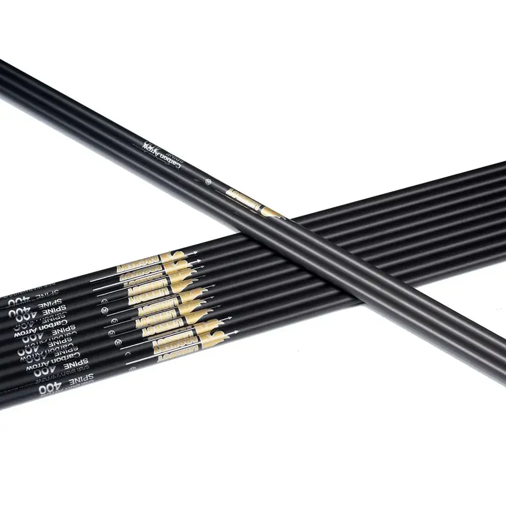 36 Uds eje de flecha de carbono ID6.2mm Spine300 - 800 inserto Nock arco compuesto arco largo caza tiro con arco - imagen 2