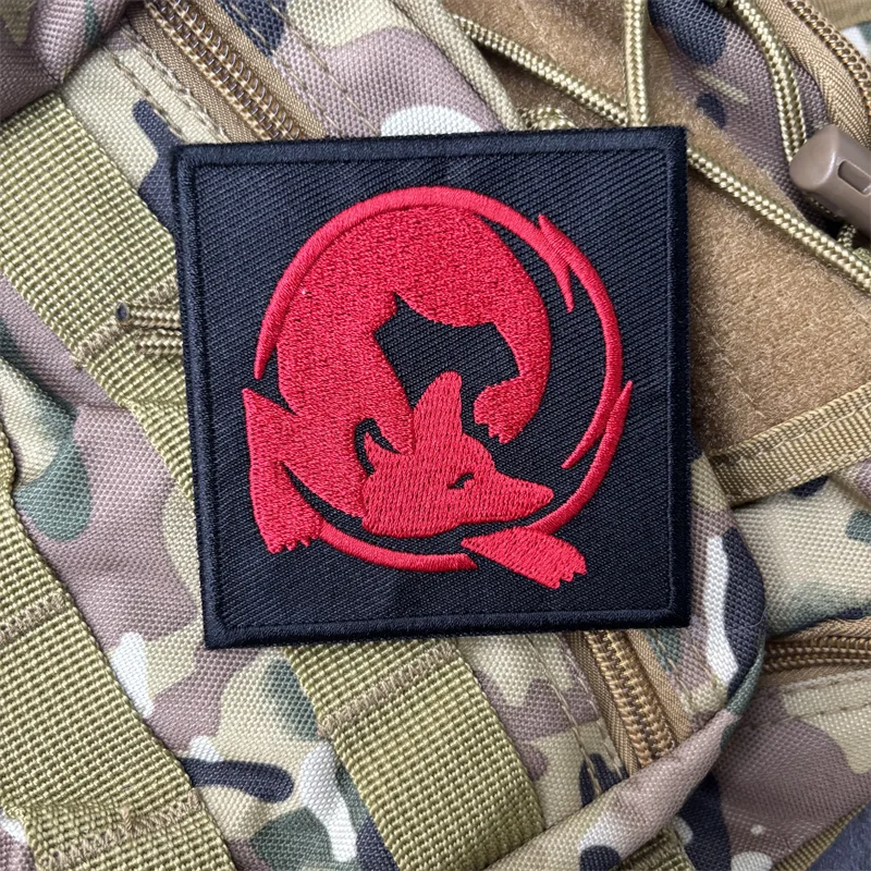 Parche bordado "Red Fox" para ropa, insignia de moral táctica, gancho, parches de animales, pegatinas para mochila, brazalete - imagen 4