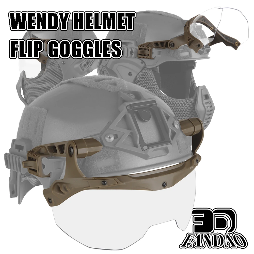 Wendy-gafas abatibles para casco, estilo táctico/cuerno de buey para pistola de aire, ciclismo, senderismo, CS, Paintball, tiro, casco de caza, equipo de protección - imagen 2