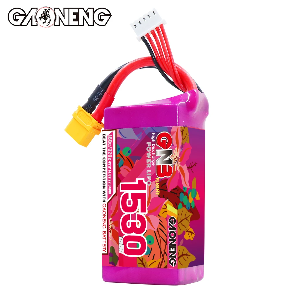 Batería Lipo GNB 4S 14,8 V 1530mAh 160C/320C con enchufe XT60 para Dron RC FPV Quadcopter avión helicóptero carreras Hobby parte - imagen 5