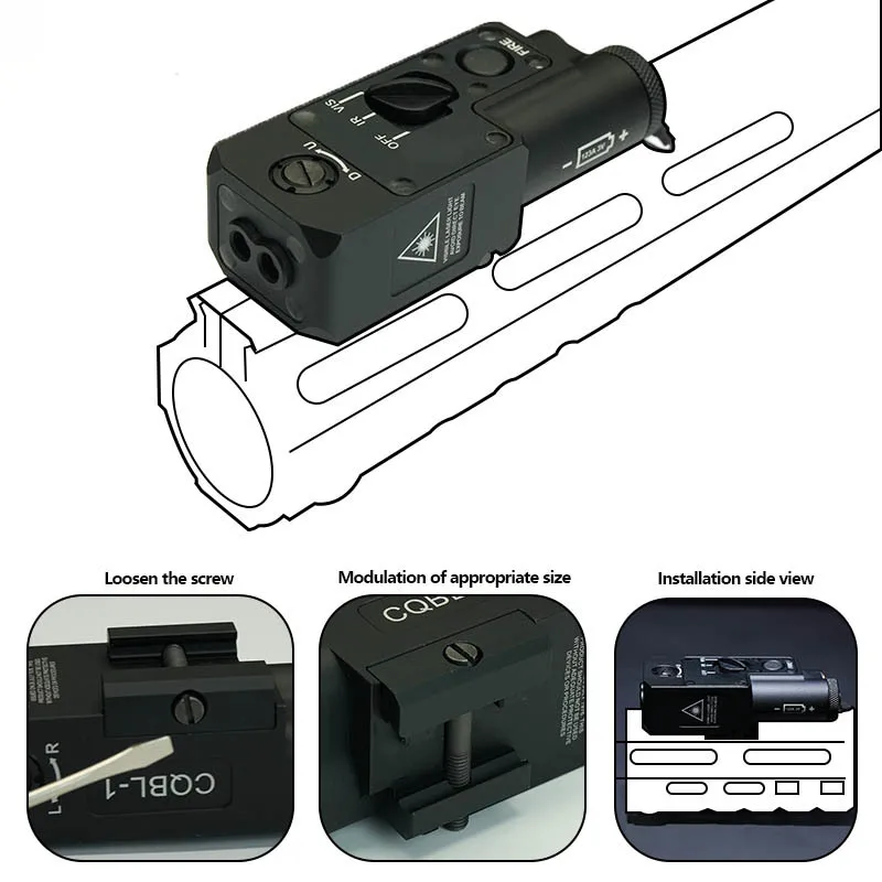 SOTAC linterna táctica de Metal CQBL 1 Mini, indicador IR rojo y verde, láser, arma de caza, explorador, interruptor de Control de luz, accesorio - imagen 4