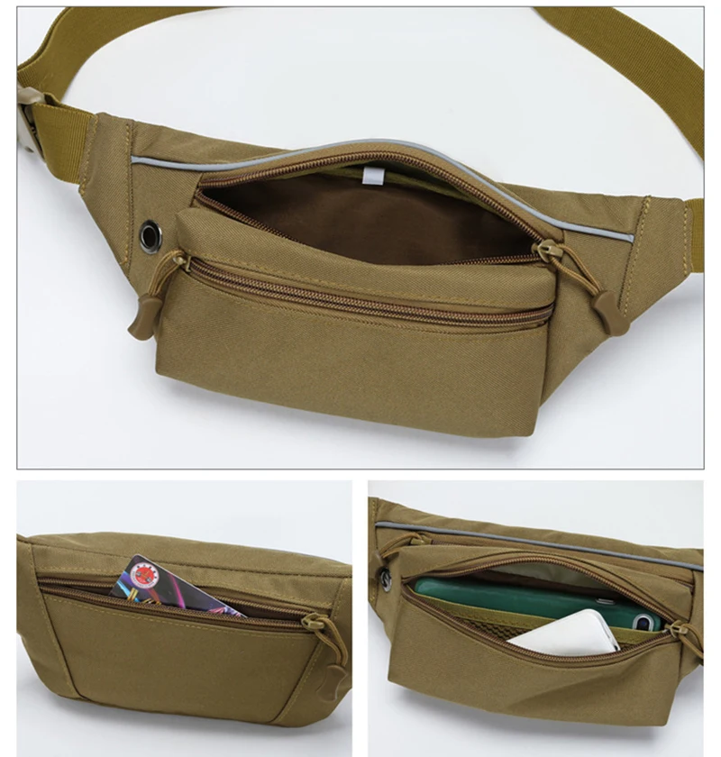 Riñonera táctica para exteriores, bolso de cintura para teléfono móvil, gran capacidad, resistente a los arañazos, impermeable - imagen 5