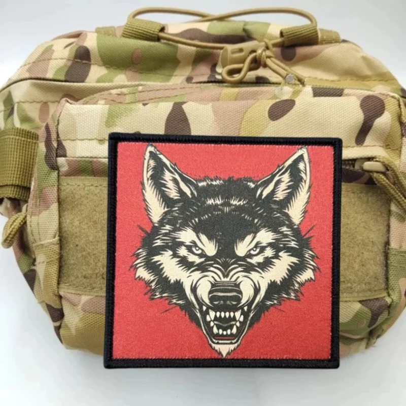 Parche táctico con estampado de lobo, insignia de moral militar, parches con gancho, ropa, mochila, accesorios, pegatinas - imagen 3