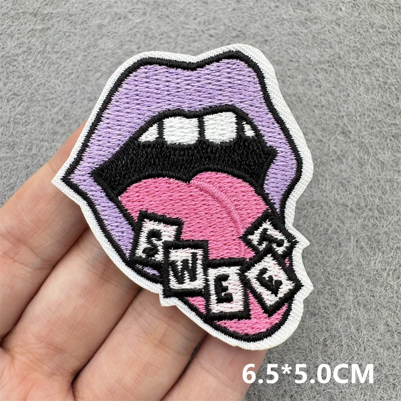 Pegatina de tela bordada con cuentas de ojo púrpura de dibujos animados, parche decorativo de diamante púrpura, pegatina de capítulo bordado, planchado - imagen 4