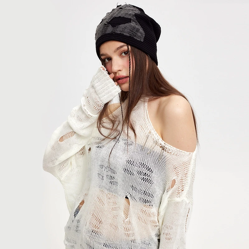 Suéter suelto de alta calidad para mujer, jerséis finos estéticos Y2K, Tops de punto casuales ahuecados, Primavera - imagen 4