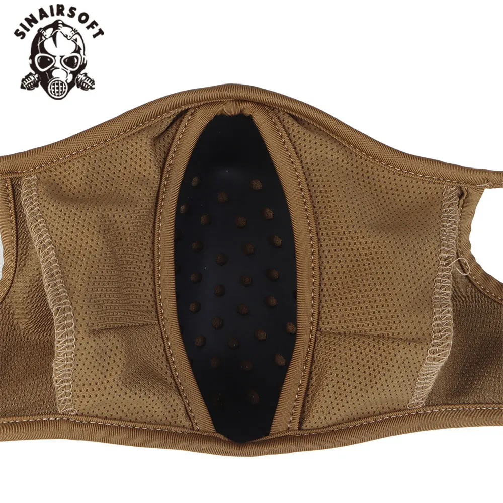 SINAIRSOFT-mascarilla táctica de tiro para exteriores, máscara suave elástica transpirable, protección facial con orejas libres, máscara de combate Airsoft - imagen 4