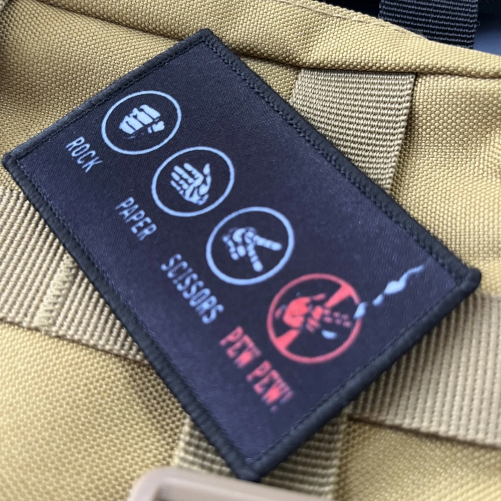 Parche táctico militar gancho y bucle piedra papel tijera - imagen 4