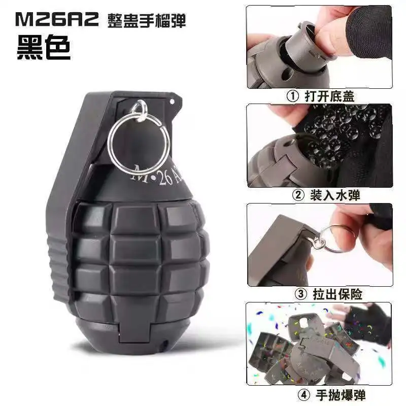 FM26A2 Airsoft Grenada Toys1/2 uds Granada táctica juego de batalla de plástico juguete granadas de mano anillo de tracción juguetes juego de rol modelo Prop