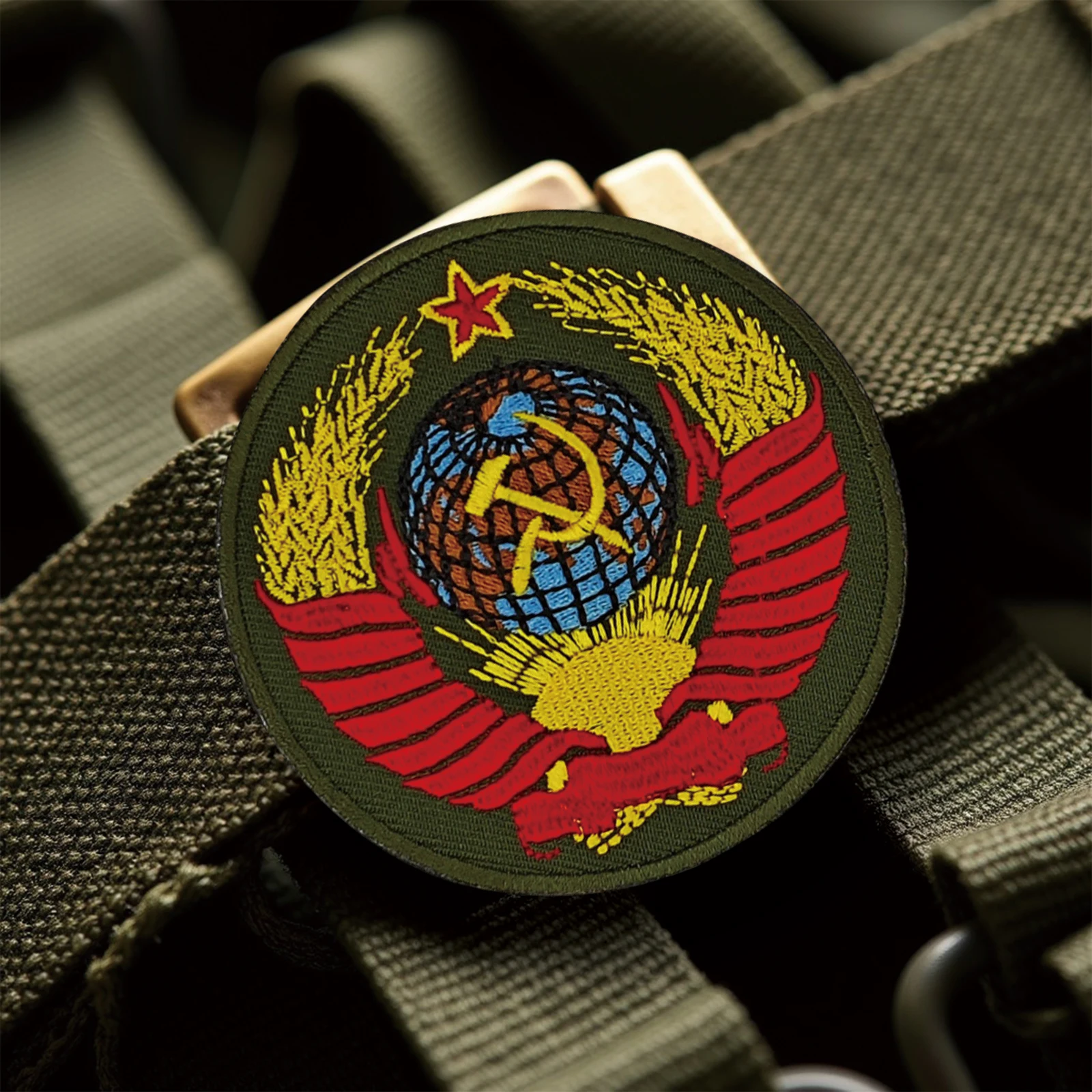 Parche de Velcros con escudo de emblema soviético ruso, insignia bordada con cierre de gancho y bucle divertido para mochila táctica Molle, chaqueta, - imagen 4