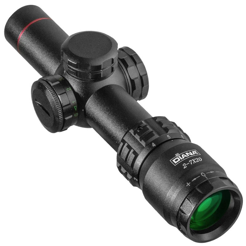 DIANA HD 2-7x20 alcance Mil Dot alcance caza Riflescope alcance iluminación retícula mira Rifle alcance francotirador caza miras - imagen 3