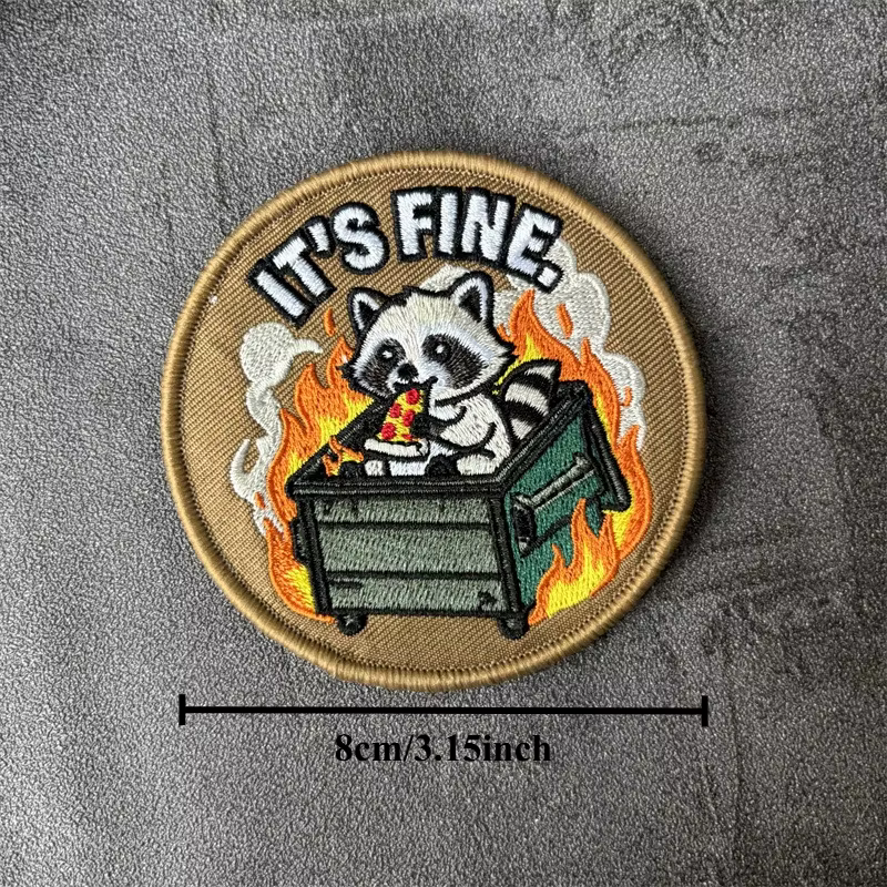 Parche táctico bordado IT'S FINE insignia moral con gancho y bucle - imagen 3