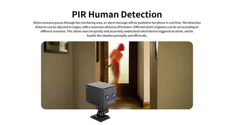 CB75D Okam4G Cámara binocular Zoom Intercomunicador de voz bidireccional Bajo consumo de energía Batería Plug-in Monitoreo doméstico gratuito - imagen 5