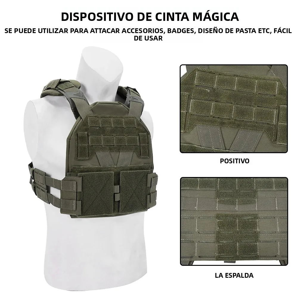 Chaleco táctico KZ, portador de placa, chaleco de caza, comodidad, ligero, utilidad MOLLE, liberación rápida, Agilit, equipo militar Airsoft del ejército - imagen 5