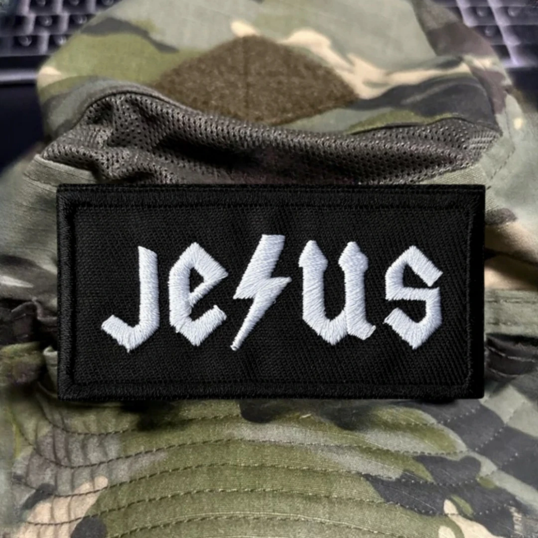 Parche de Jesús religioso Dios cristiano moral parche táctico ejército militar brazalete mochila pegatina parches impresos para ropa - imagen 3