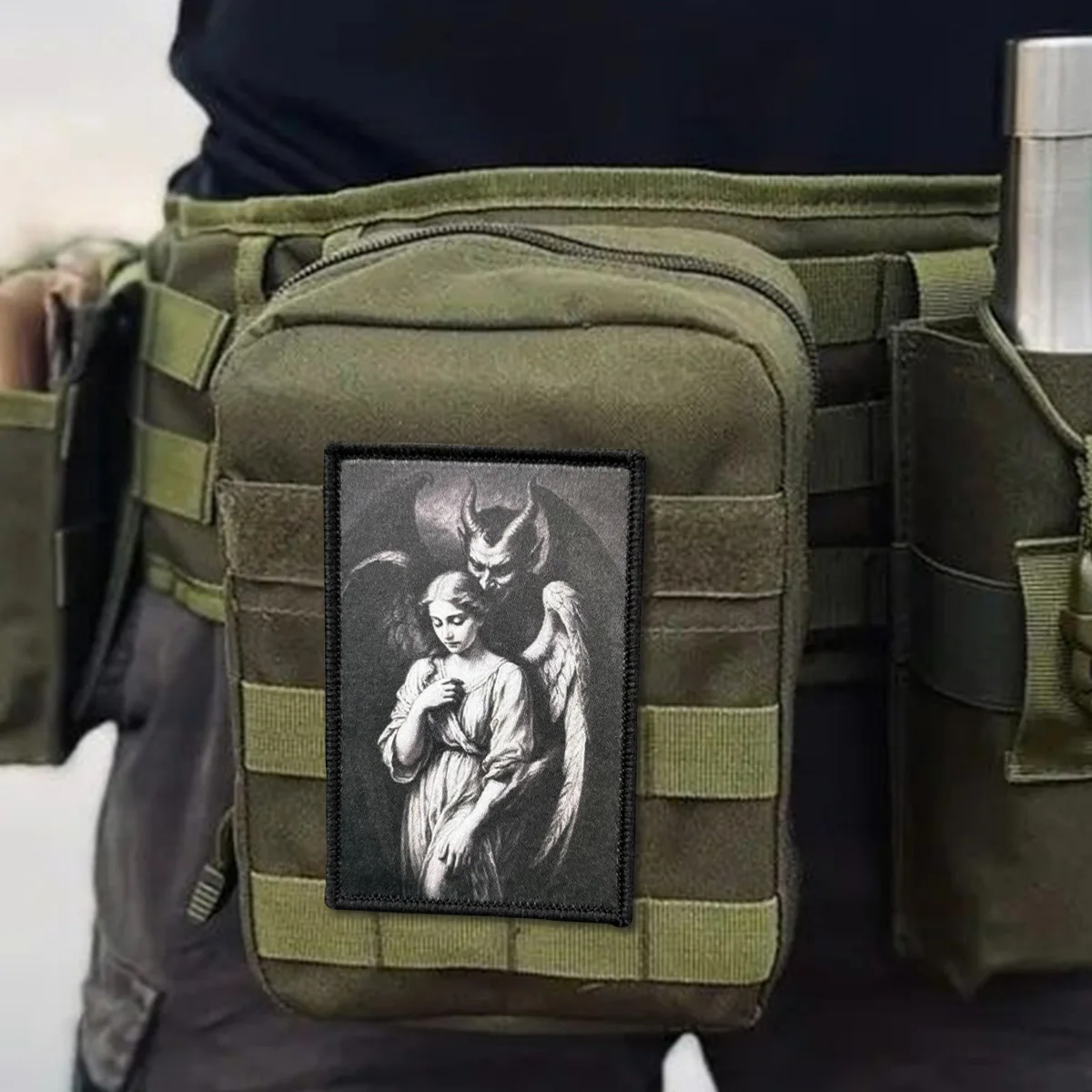 Parches tácticos "ángel y demonio" para ropa, parche divertido de gancho y bucle, insignia de moral militar, apliques de combate, pegatinas para mochila - imagen 5