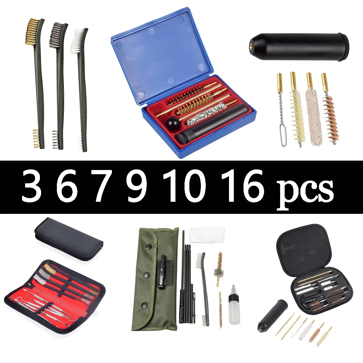 Juego de cepillos de alambre de doble punta, herramienta de limpieza de cepillo de nailon de acero inoxidable, pulido, Glock 17 19, Taurus G2c, 3-16 Uds. - imagen 2