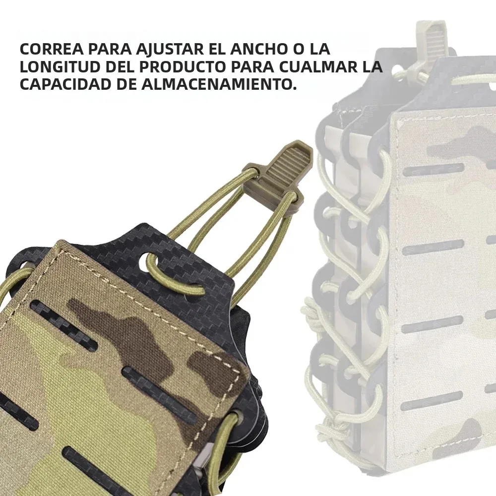 Bolsa táctica Molle de doble capa para revista Mag, bolsa para 5,56/7,62 M4 AK AR15 Laser Mag, soporte para revista, equipo de caza - imagen 4