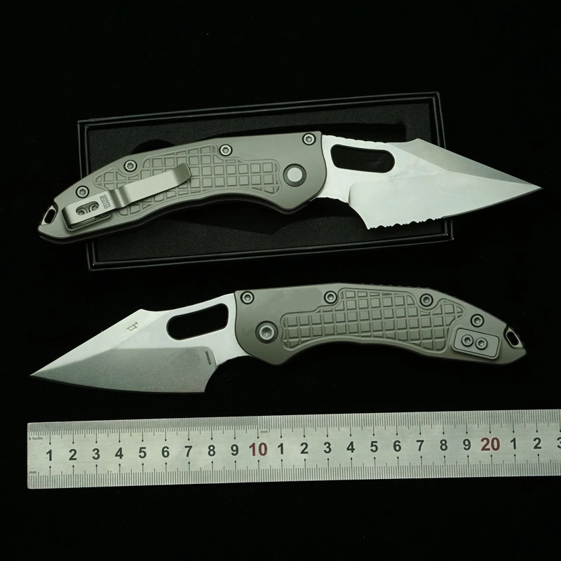 LEMIFSHE Stitch RamL cuchillo plegable acero M390 mango titanio