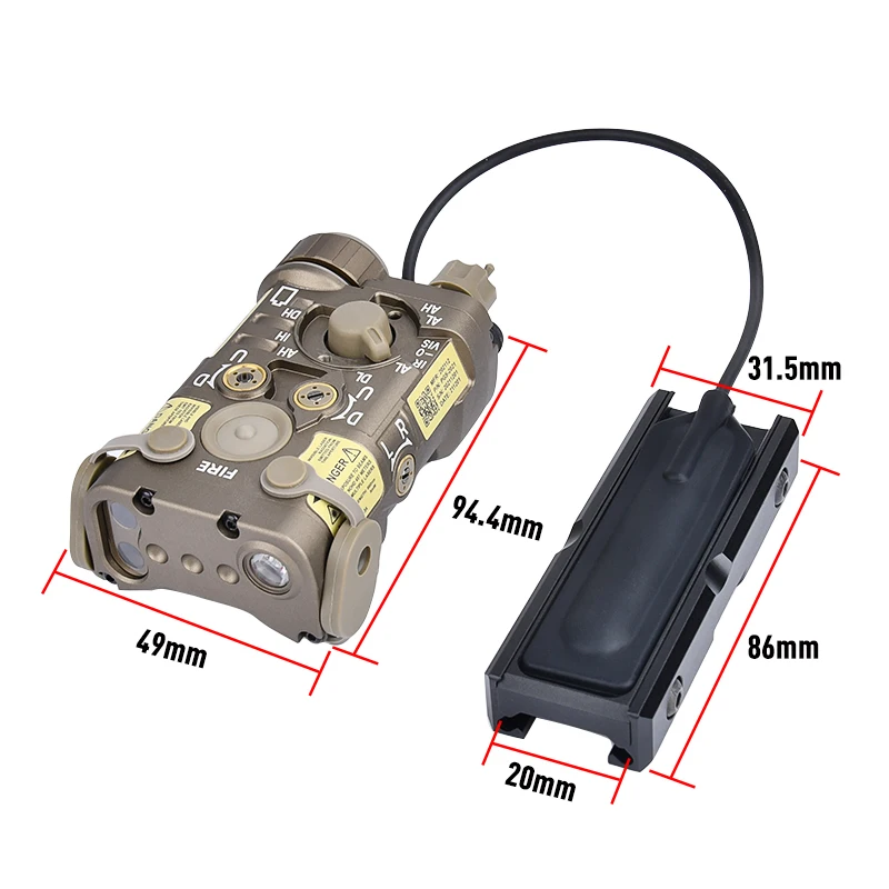 Airsoft táctico Metal NGAL IR rojo verde azul punto láser Luz blanca LED foco interruptor montaje fijo accesorios para armas de caza - imagen 3