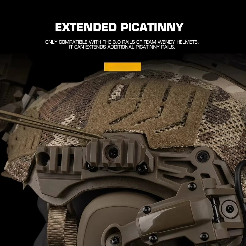 Adaptador de lámpara de casco táctico (tipo TEAM WENDY) para montaje de casco, accesorio adaptador de riel lateral de pistola de aire ligera - imagen 5