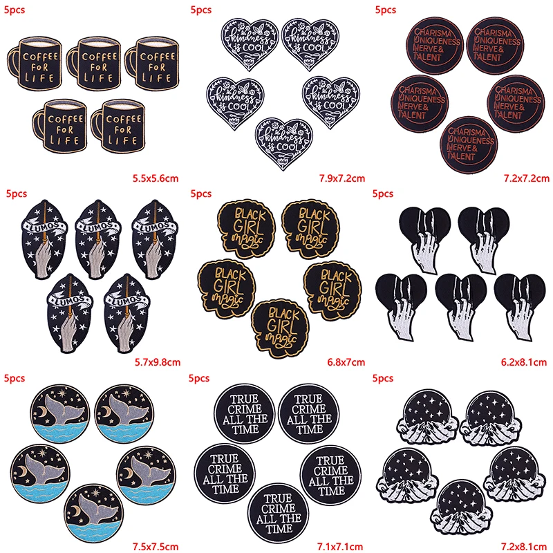 5 unids/lote de parches bordados de animales de Hip Hop, termoadhesivos para planchar para chaqueta, ropa, insignias decorativas para mochila Diy