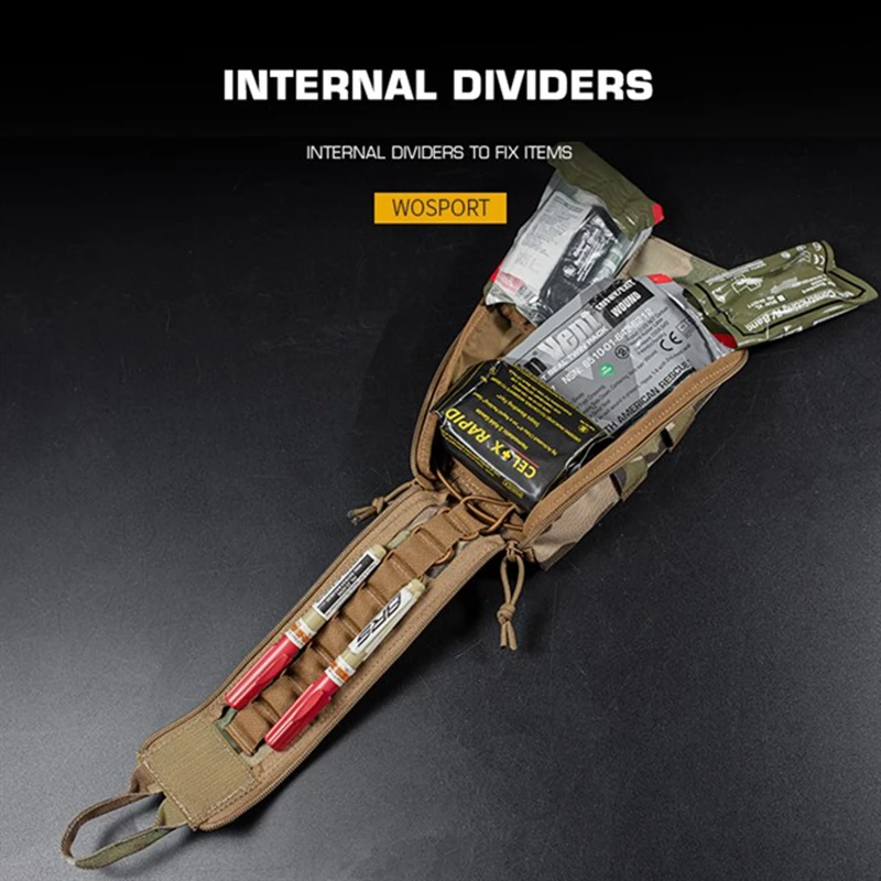 Paquete de primeros auxilios al aire libre, Kits médicos, bolsa de primeros auxilios EMT, bolsa táctica de nailon para Trauma, bolsa de SOS - imagen 5