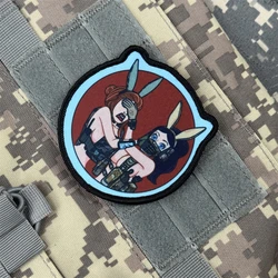 Parche moral táctico anime orejas conejo impreso con gancho y bucle