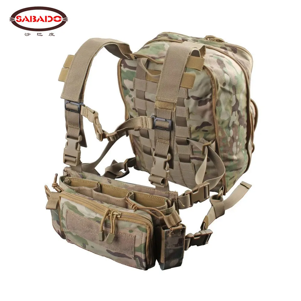 MOLLE Chaleco de aparejo de pecho, mochila táctica de paquete plano, armadura de Rifle AK M4, percha de nailon, bolsa del ejército de caza - imagen 2