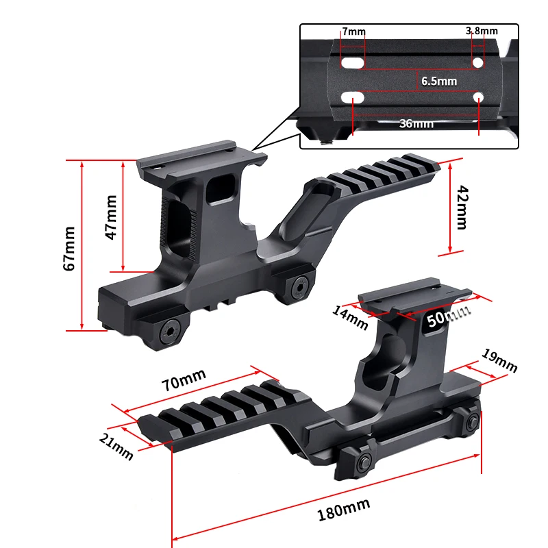 Montaje táctico de WADSN, soporte táctico de alcance de GBR, soporte de elevación de 20mm - imagen 3