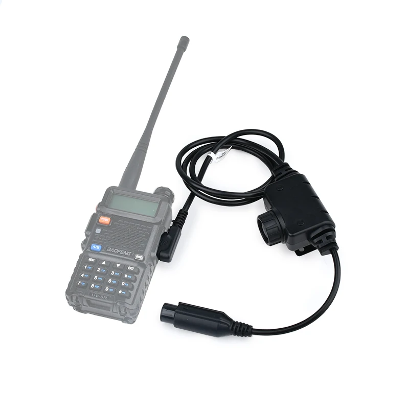 Casco táctico de versión civil con conector KDA de 6 patas y función PTT (Push To Talk), conector Kenwood, para radio emisora Baofeng. Accesorio de caza con función PTT - imagen 4