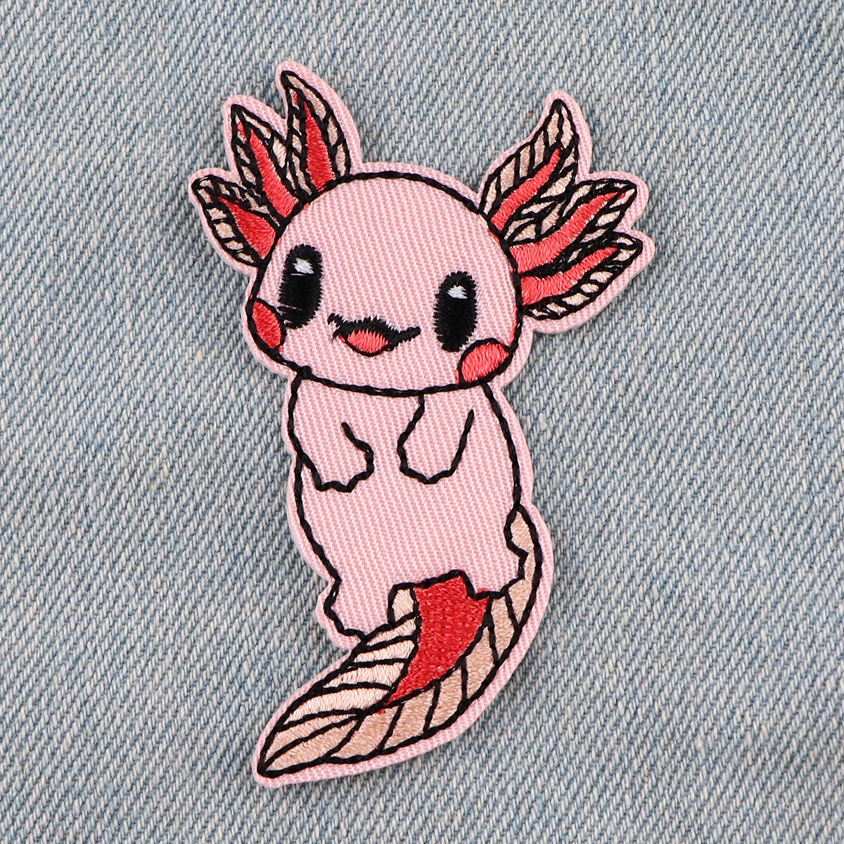 Parche bordado de dibujos animados Axolotl, parches para ropa DIY, pegatinas para planchar - imagen 2