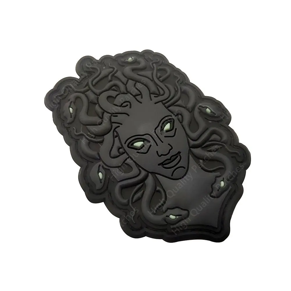 Parche Medusa Anubis Baphomet Shiva, insignia táctica de PVC de Reaper del diablo, parches reflectantes de goma que brillan en la oscuridad para sombrero de mochila - imagen 5