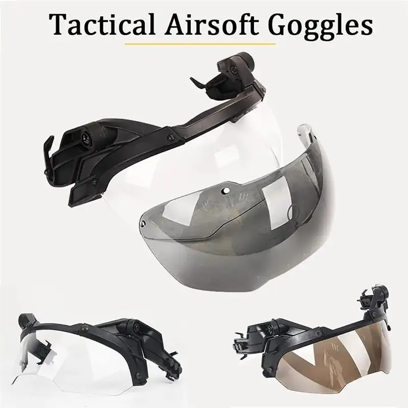 AQzxdc Juego de linterna táctica Visera de casco ajustable con casco Airsoft y cubierta de casco para juego de tiro de pistola Paintball BBS - imagen 5