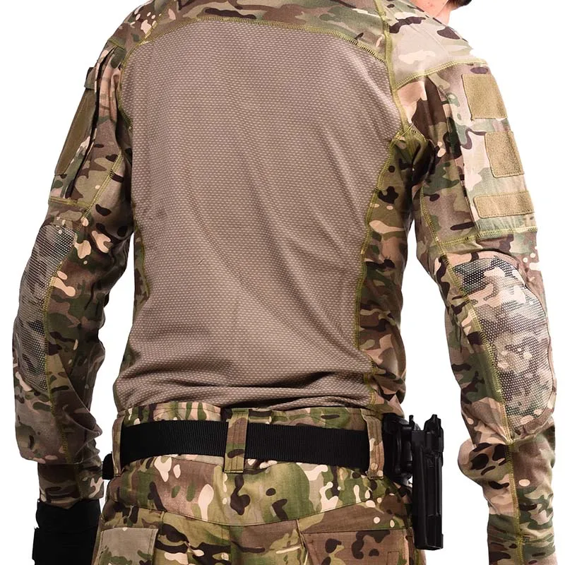Camisas tácticas de caza al aire libre para hombre, camiseta de combate Airsoft con cremallera, Camisa ajustada del ejército, ropa militar de caza, camiseta de pesca - imagen 5