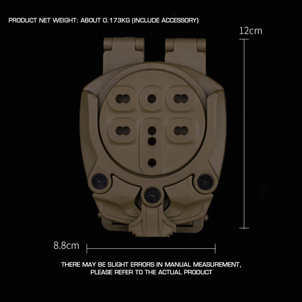 Adaptación de funda táctica Molle, Base de montaje de funda de caza giratoria de 360 grados, accesorios de funda Modular para Paintball Airsoft - imagen 2